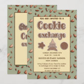 Retro typografie Cookie uitwisseling partij Kaart (Voorkant / Achterkant)