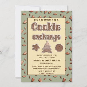 Retro typografie Cookie uitwisseling partij Kaart