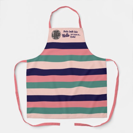 Retro Typografie Cool Business Logo Schort (Voorkant)