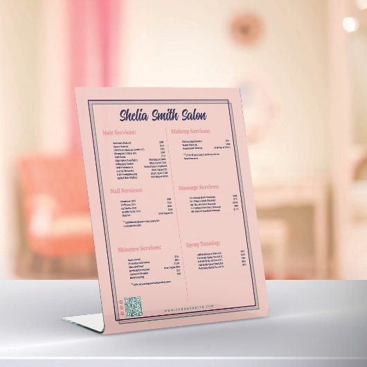 Retro Typografie Cool Business prijslijst Reclamebord Met Voetstuk