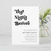 Retro typografie de avond voor repetitie diner kaart (Staand voorkant)