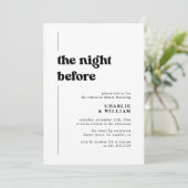 Retro typografie de avond voor repetitie diner kaart (Staand voorkant)