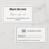 Retro Typografie Deel de liefde Aanbevelingskaartje (Voorkant / Achterkant)