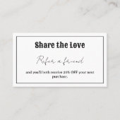 Retro Typografie Deel de liefde Aanbevelingskaartje (Voorkant)