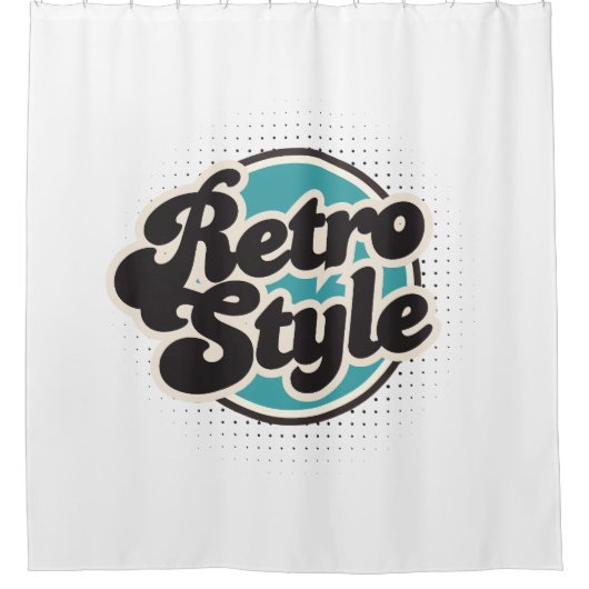 Retro Typografie Douchegordijn (Voorkant)