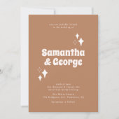 Retro Typografie Earth Tones Modern Wedding Kaart (Voorkant)