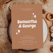 Retro Typografie Earth Tones Modern Wedding Kaart
