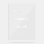 Retro Typografie Elegant Huwelijk Welkom Acryl Bord (Voorkant)