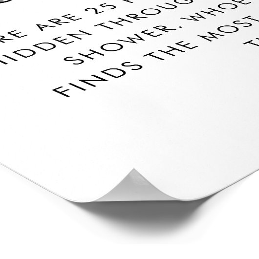 Retro Typografie Fopspeen Hunt Baby shower Teken Poster (Hoek)