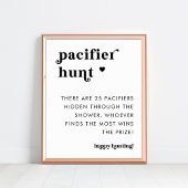 Retro Typografie Fopspeen Hunt Baby shower Teken Poster