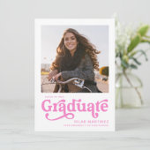 Retro typografie foto 2023 afstudeerfeest kaart (Staand voorkant)