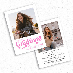 Retro Typografie Foto 2023 Graduation Party Kaart