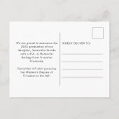 Retro Typografie Foto Afstuderen Aankondigingskaart (Achterkant)