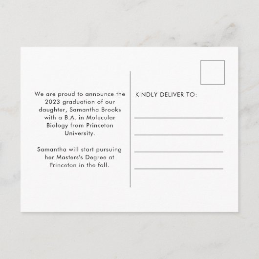 Retro Typografie Foto Afstuderen Aankondigingskaart (Achterkant)