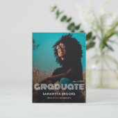 Retro Typografie Foto Afstuderen Aankondigingskaart (Staand voorkant)