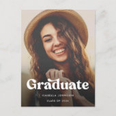 Retro Typografie Foto Afstuderen Aankondigingskaart (Voorkant)