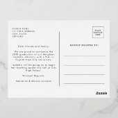 Retro Typografie Foto Afstuderen Folie Uitnodiging Briefkaart (Achterkant)