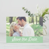 RETRO TYPOGRAFIE FOTO DE DATUMAANKONDIGING OPSLAAN KAART (Staand voorkant)