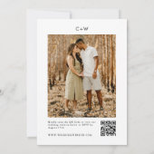 Retro Typografie Foto QR Code Bruiloft Kaart (Achterkant)