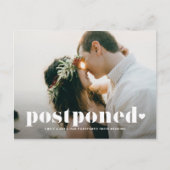 Retro typografie foto uitstel van het huwelijk aankondigingskaart (Voorkant)