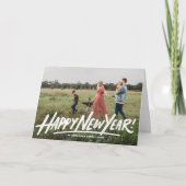 Retro Typografie Fotobedekking, gelukkig nieuwjaar Feestdagen Kaart (Voorkant)