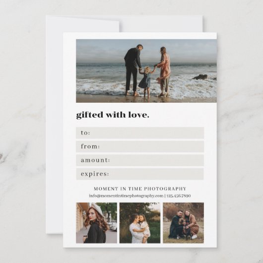 Retro Typografie Fotografie Cadeaubon (Achterkant)