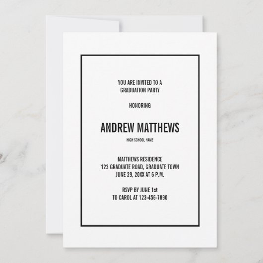 Retro Typografie Fotografie Uitnodiging (Achterkant)