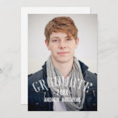 Retro Typografie Fotografie Uitnodiging (Voorkant / Achterkant)