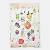  Retro Typografie Fruit & Groenten Theedoek (Verticaal)