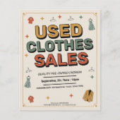 Retro typografie - Gebruikte kleding verkopen Flyer (Voorkant)