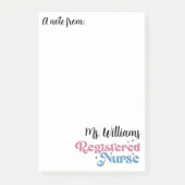 Retro Typografie Geregistreerde Verpleegkundige No Post-it® Notes (Voorkant)