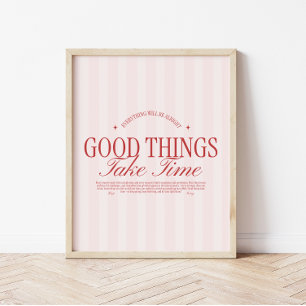 Retro typografie 'Goede dingen kosten tijd' gestre Poster