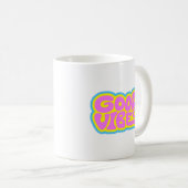 Retro Typografie 'Good Vibes' Koffiemok (Voorkant rechts)