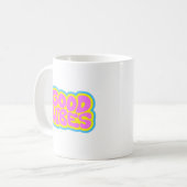 Retro Typografie 'Good Vibes' Koffiemok (Voorkant links)