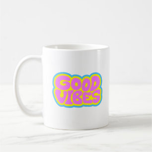 Retro Typografie 'Good Vibes' Koffiemok