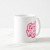 Retro Typografie 'Good Vibes' Koffiemok (Voorkant rechts)