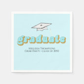 Retro Typografie Graduation Party Custom Cocktail Servet (Voorkant)