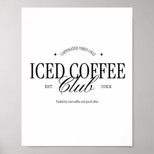 Retro  typografie 'Iced Coffee Club' Custom Poster