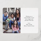 Retro Typografie Kerst & Nieuwjaar 2 Foto Folie Feestdagenkaart (Achterkant)