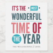 Retro Typografie Kerst Quote Vakantie Wijn Etiket (Enkel label)