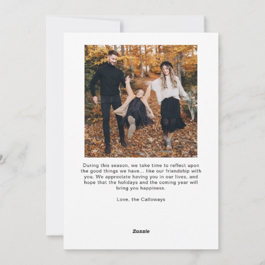 Retro Typografie Kerstfotofeestdag Kaart (Achterkant)