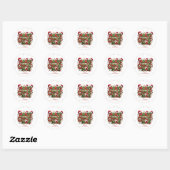 Retro typografie Kerstmis Familie Stickers (Vel)