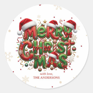 Retro typografie Kerstmis Familie Stickers