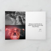 Retro typografie Kleurrijke verjaardagsfotokaart Kaart (Binnen)