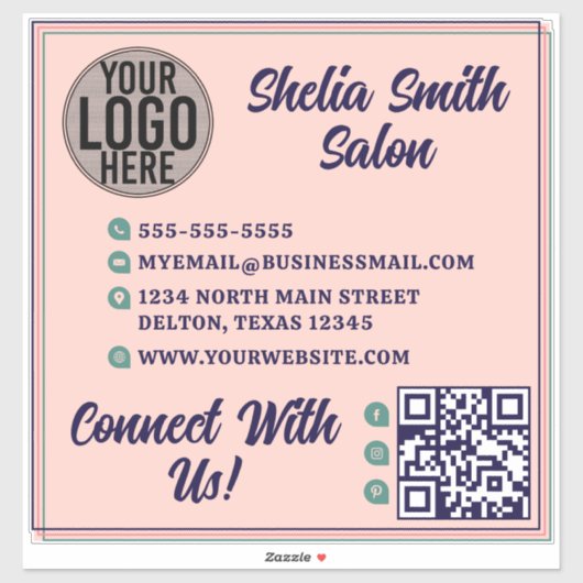 Retro Typografie Koel Kleurenschema Zakelijk Sticker (Vel)