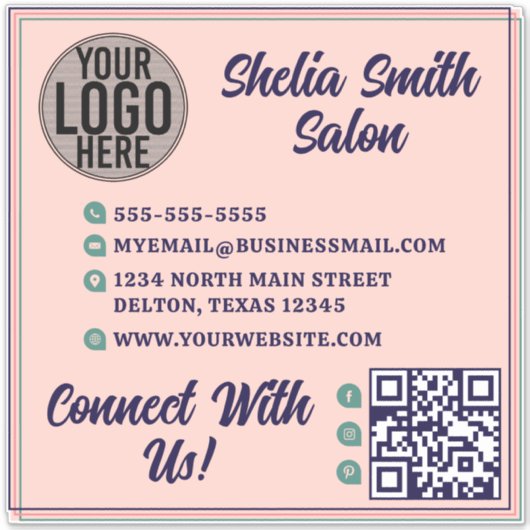 Retro Typografie Koel Kleurenschema Zakelijk Sticker (Voorkant)