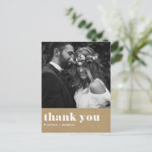 Retro Typografie Kraft Papier Bruiloft Bedankt Briefkaart (Staand voorkant)