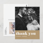 Retro Typografie Kraft Papier Bruiloft Bedankt Briefkaart (Voorkant / Achterkant)
