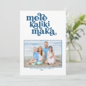 Retro Typografie Mele Kalikimaka kerstfoto Feestdagenkaart (Staand voorkant)