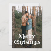 Retro Typografie Merry kerst 2 Fotovakantie Feestdagenkaart (Voorkant)